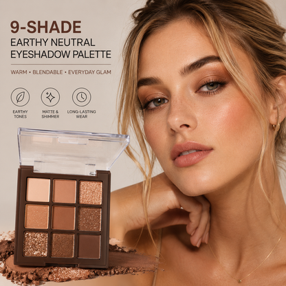 9-Shade Earthy Neutral Eyeshadow Palette
