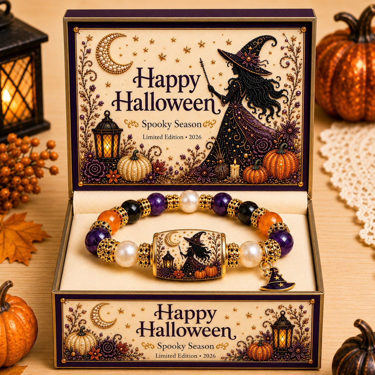 🎃 Limited Edition Halloween Beaded Bracelet Set | Cute Spooky Jewelry Gift